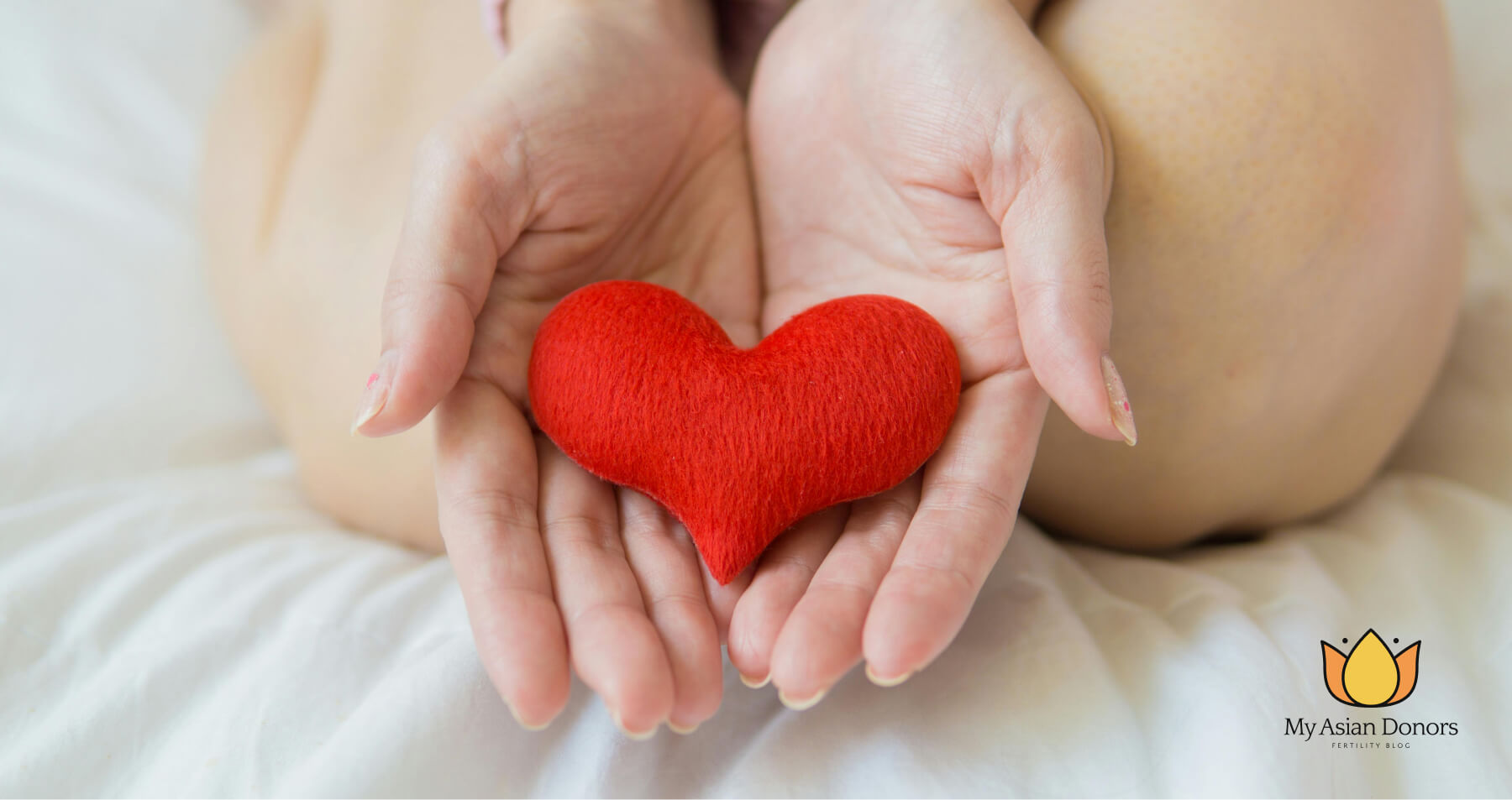 Young woman holding a heart in hands